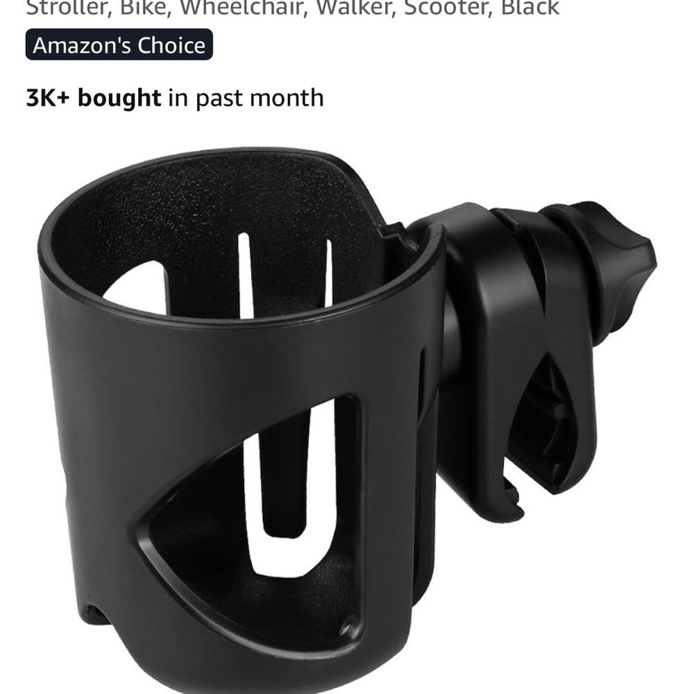 Universal Black Cup Holder for Stroller or Bike